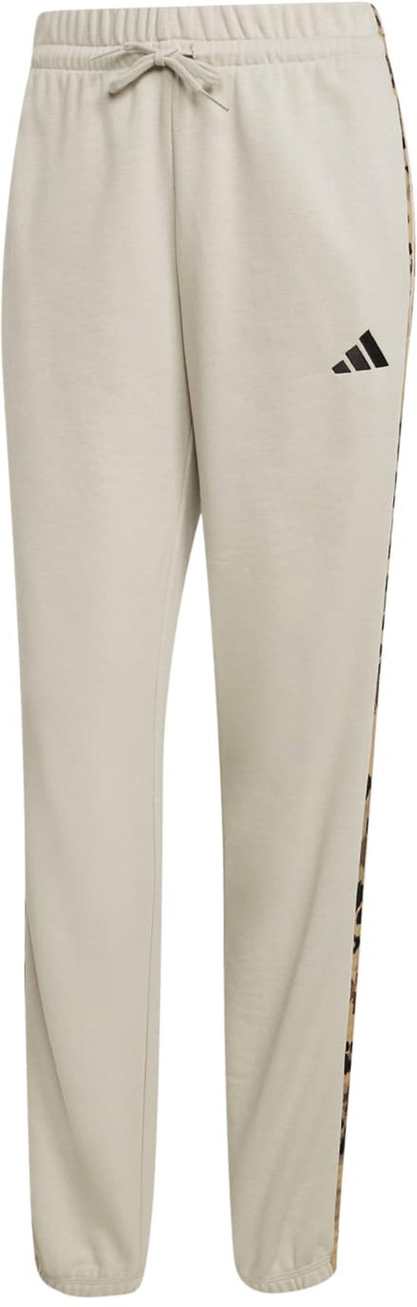 ADIDAS Damen Hose Essentials- mit Animalprint 3-Streifen S in Silber