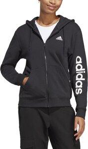 ADIDAS Damen Essentials Linear French Terry Kapuzenjacke XL in Schwarz