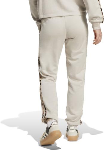 ADIDAS Damen Hose Essentials- mit Animalprint 3-Streifen S in Silber