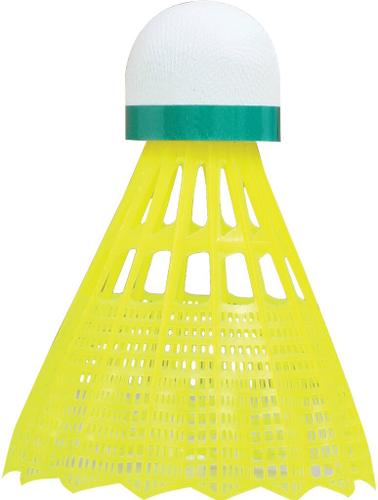 Talbot-Torro Badmintonball Tech 350, Nylonfederball, 3er Dose - in Gelb