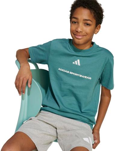 ADIDAS Kinder Shirt Slogan Single Jersey 176 in Blau