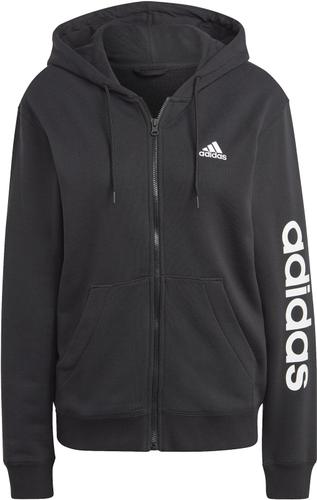 ADIDAS Damen Essentials Linear French Terry Kapuzenjacke XL in Schwarz